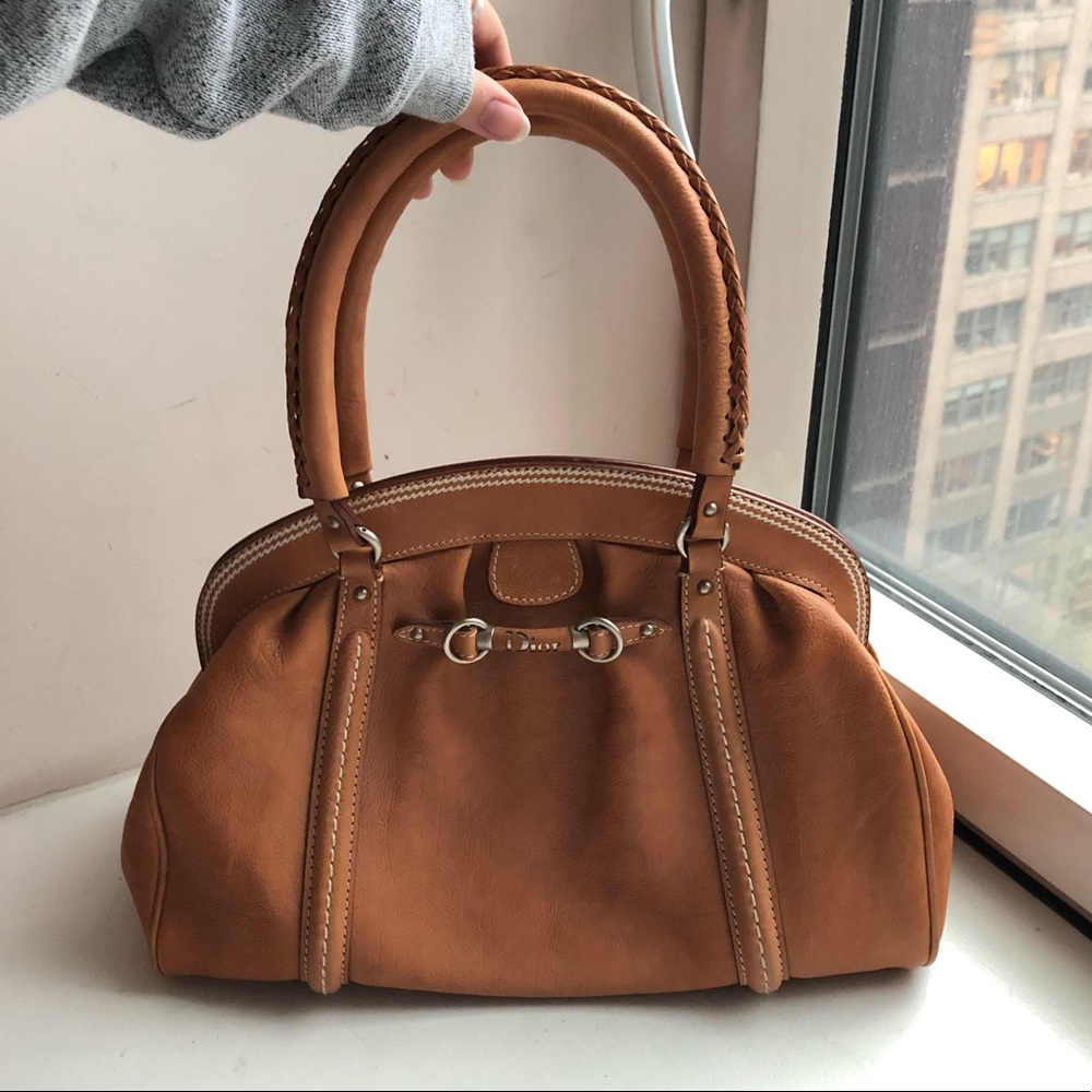 Dior Light Brown Leather Bag Medium Size